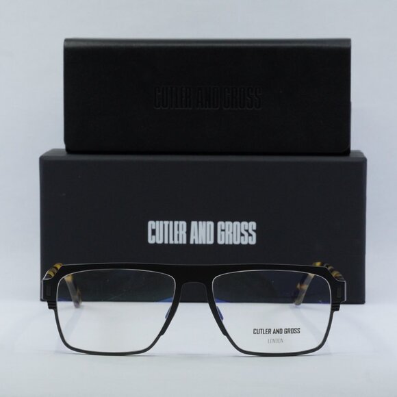 Cutler and Gross CGOP136457 003 Rectangle Eyeglasses 57mm - Black/Havana - Picture 3 of 8